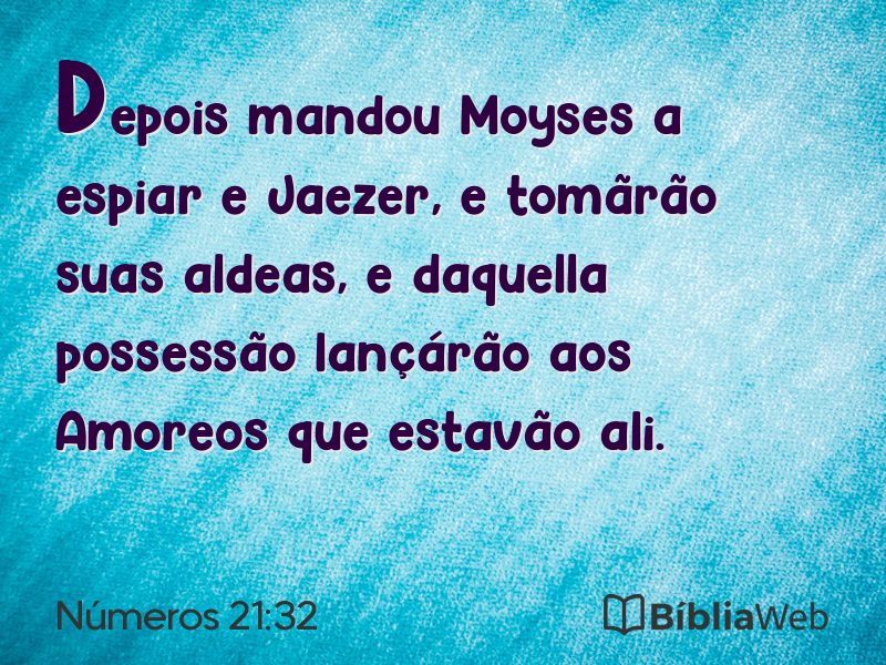 Números 21:32 em imagem para compartilhar