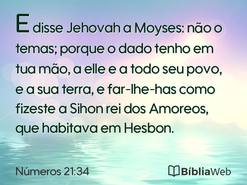 Números 21:34 em imagem para compartilhar