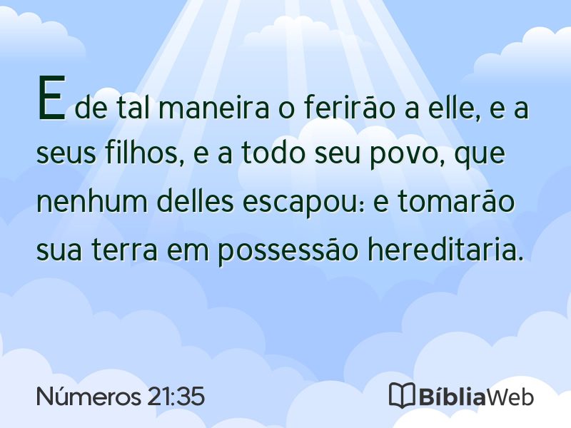 Números 21:35 em imagem para compartilhar