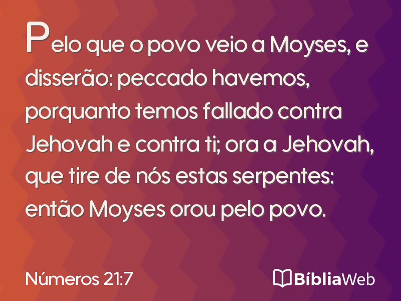 Números 21:7 em imagem para compartilhar