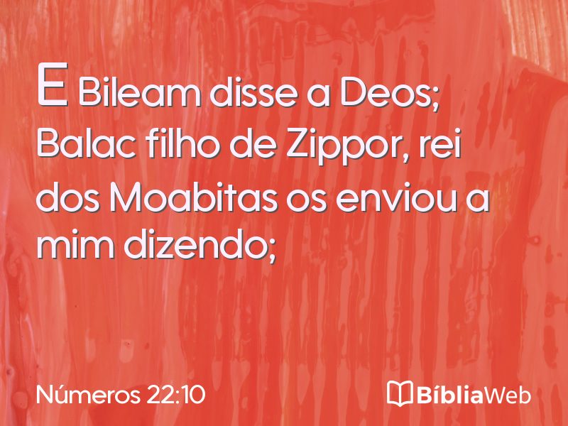 Números 22:10 em imagem para compartilhar