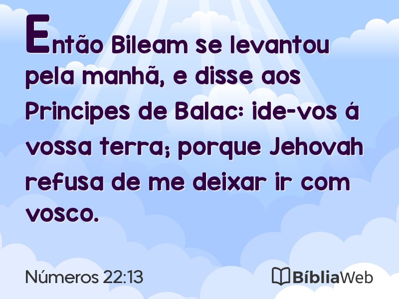 Números 22:13 em imagem para compartilhar