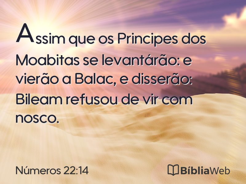 Números 22:14 em imagem para compartilhar