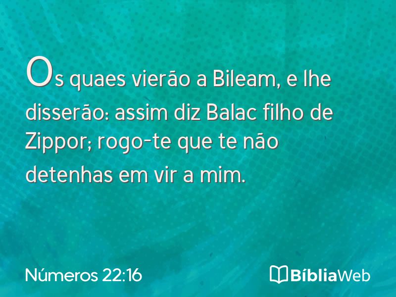 Números 22:16 em imagem para compartilhar