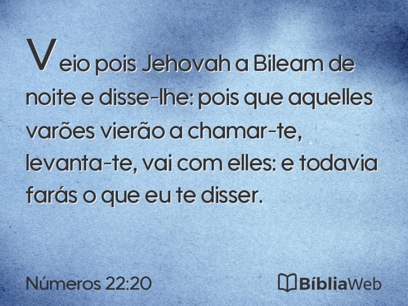 Números 22:20 em imagem para compartilhar