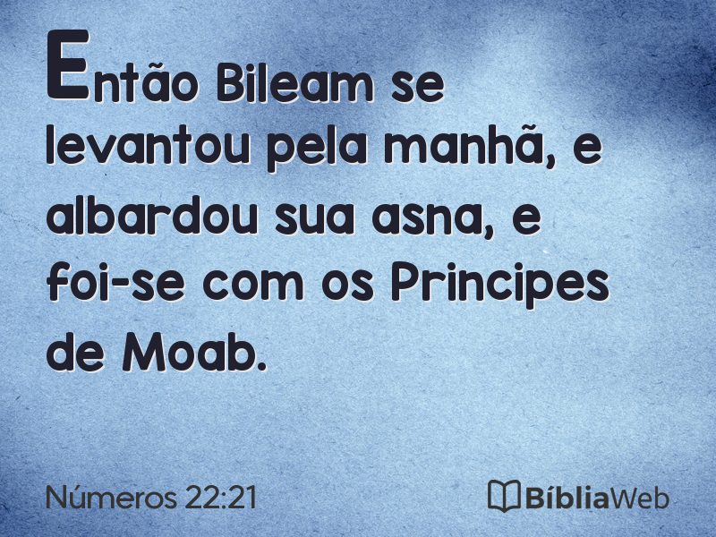 Números 22:21 em imagem para compartilhar