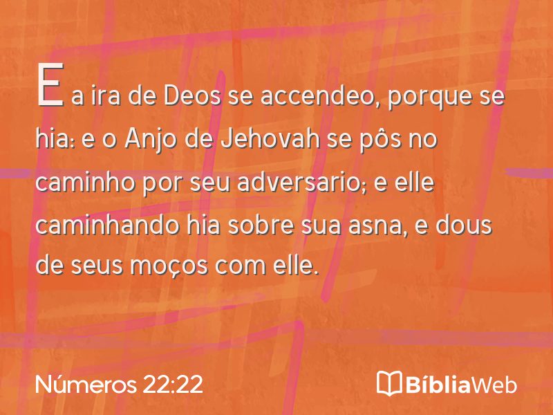 Números 22:22 em imagem para compartilhar