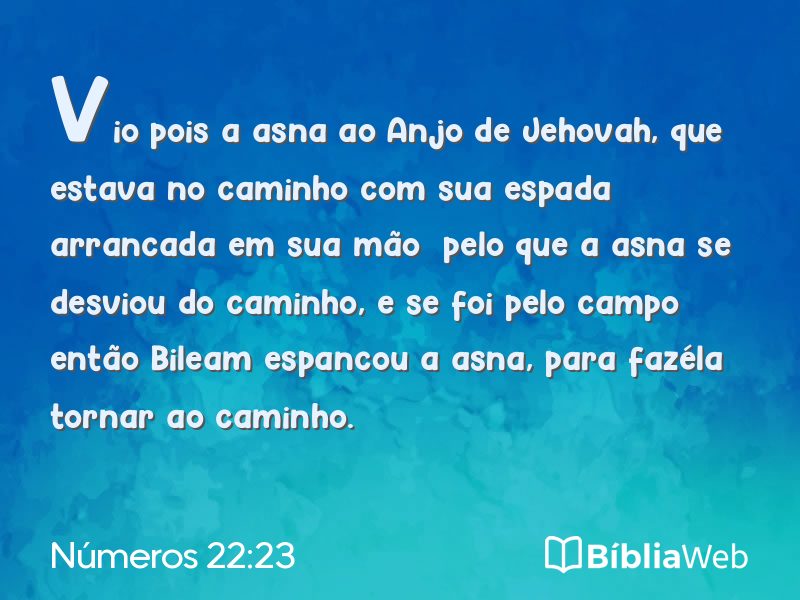 Números 22:23 em imagem para compartilhar