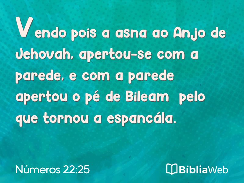 Números 22:25 em imagem para compartilhar