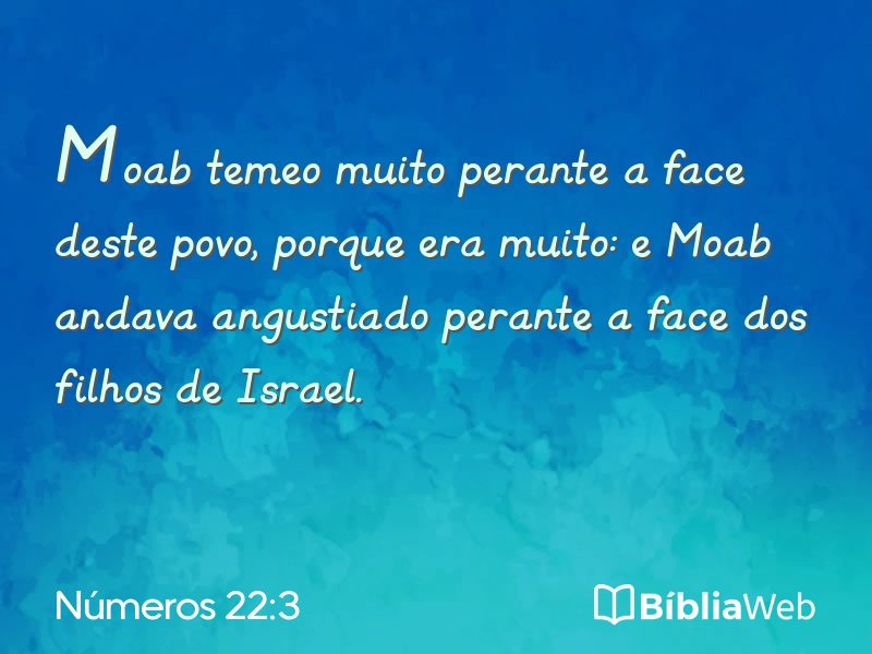 Números 22:3 em imagem para compartilhar