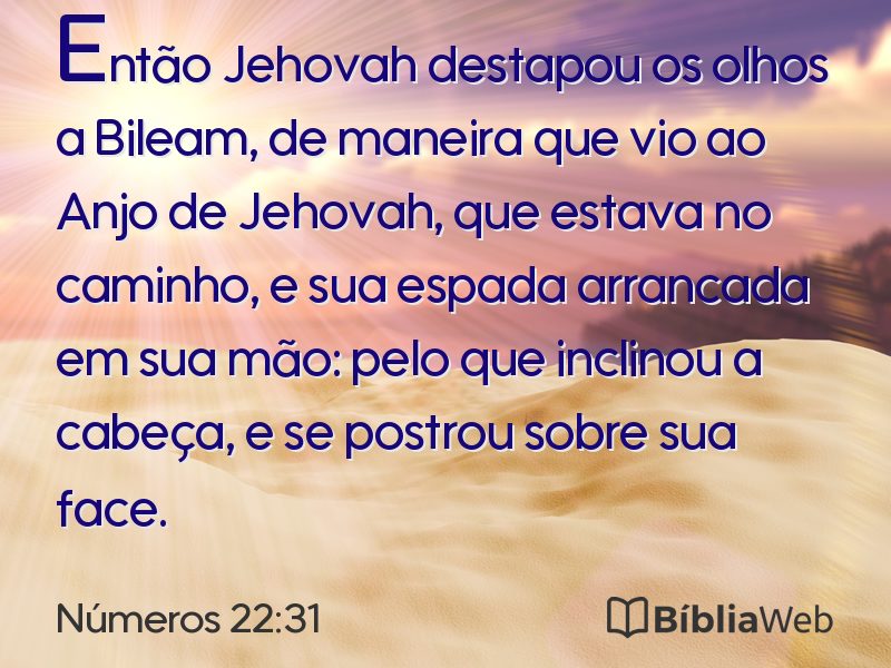 Números 22:31 em imagem para compartilhar
