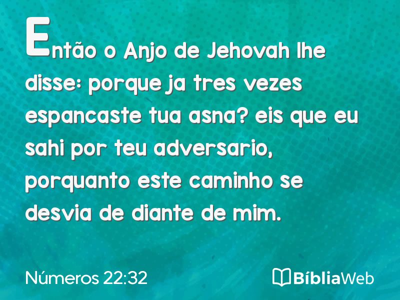 Números 22:32 em imagem para compartilhar