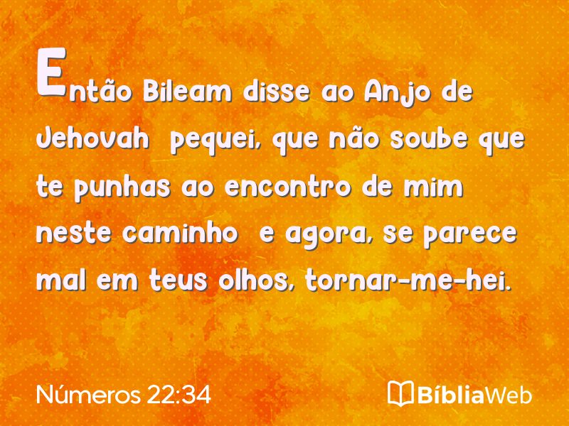 Números 22:34 em imagem para compartilhar