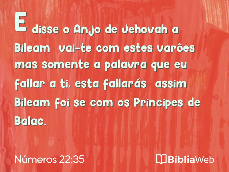 Números 22:35 em imagem para compartilhar