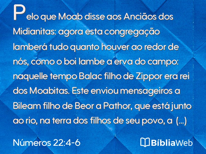 Números 22:4-6 em imagem para compartilhar