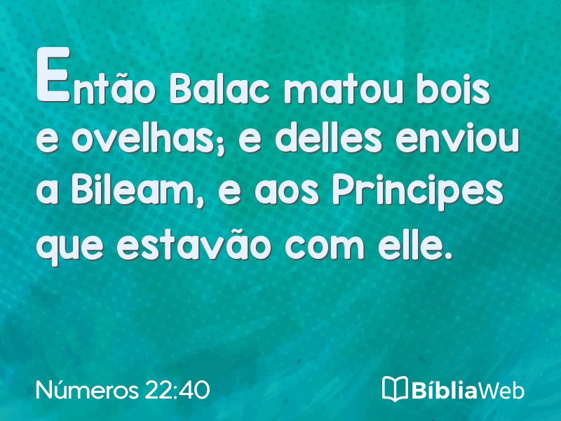 Números 22:40 em imagem para compartilhar