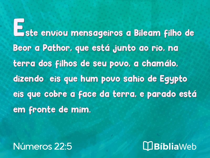 Números 22:5 em imagem para compartilhar