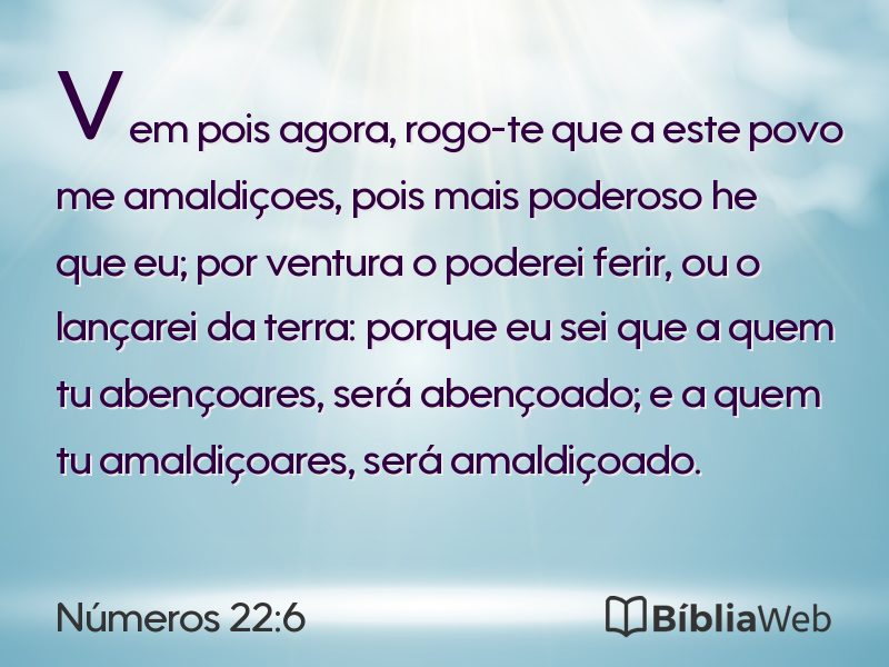 Números 22:6 em imagem para compartilhar
