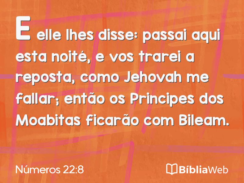 Números 22:8 em imagem para compartilhar