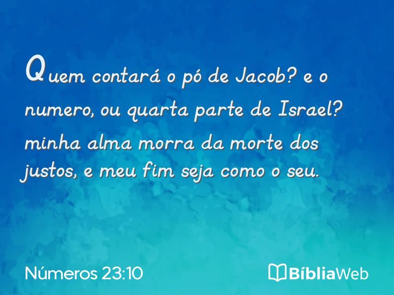 Números 23:10 em imagem para compartilhar