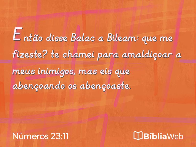Números 23:11 em imagem para compartilhar