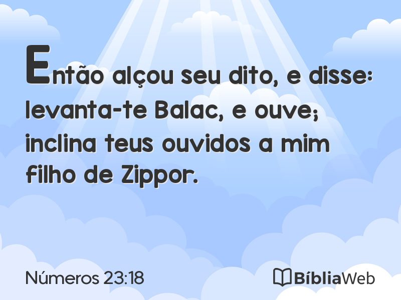 Números 23:18 em imagem para compartilhar