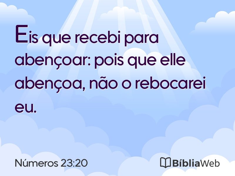Números 23:20 em imagem para compartilhar