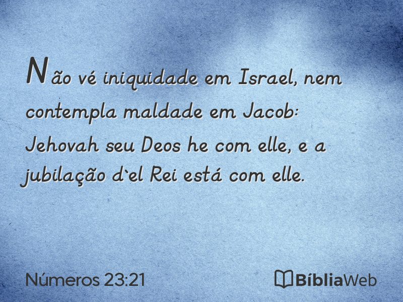 Números 23:21 em imagem para compartilhar