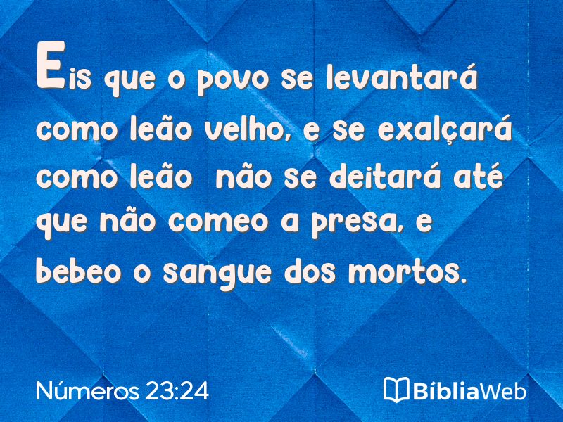 Números 23:24 em imagem para compartilhar