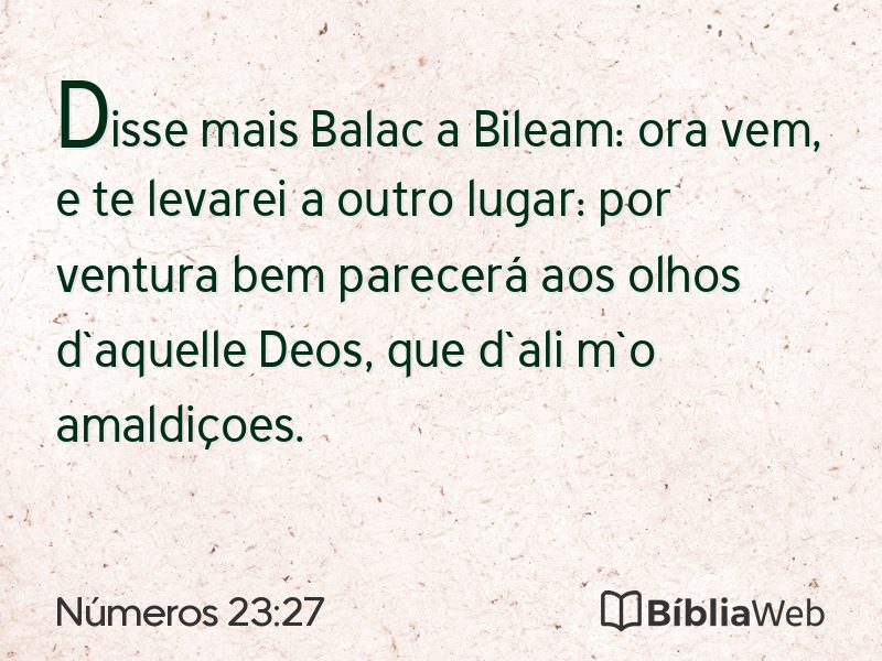 Números 23:27 em imagem para compartilhar