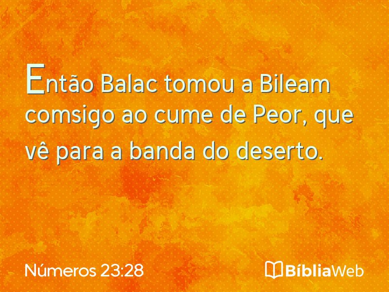 Números 23:28 em imagem para compartilhar