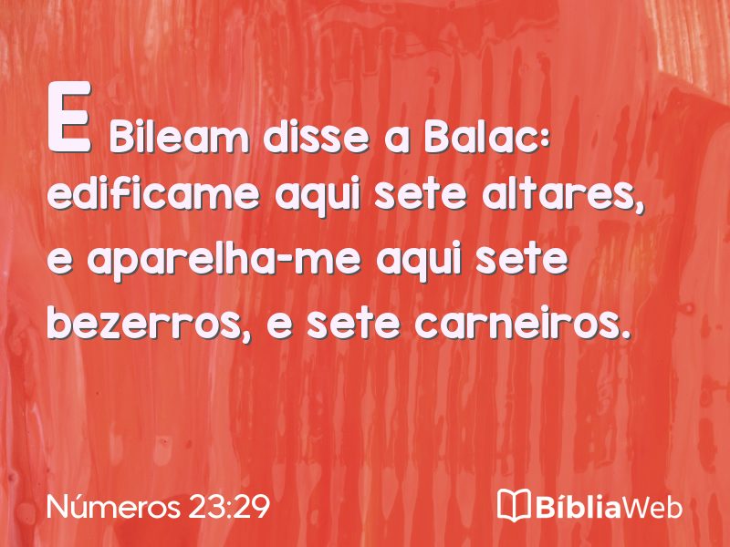 Números 23:29 em imagem para compartilhar