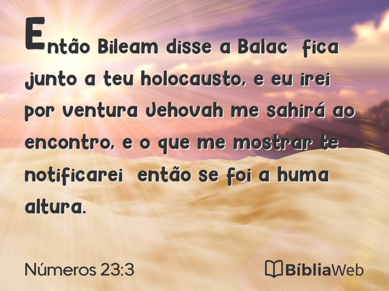 Números 23:3 em imagem para compartilhar