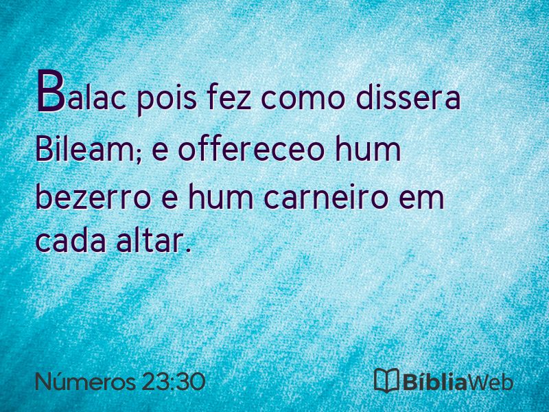 Números 23:30 em imagem para compartilhar