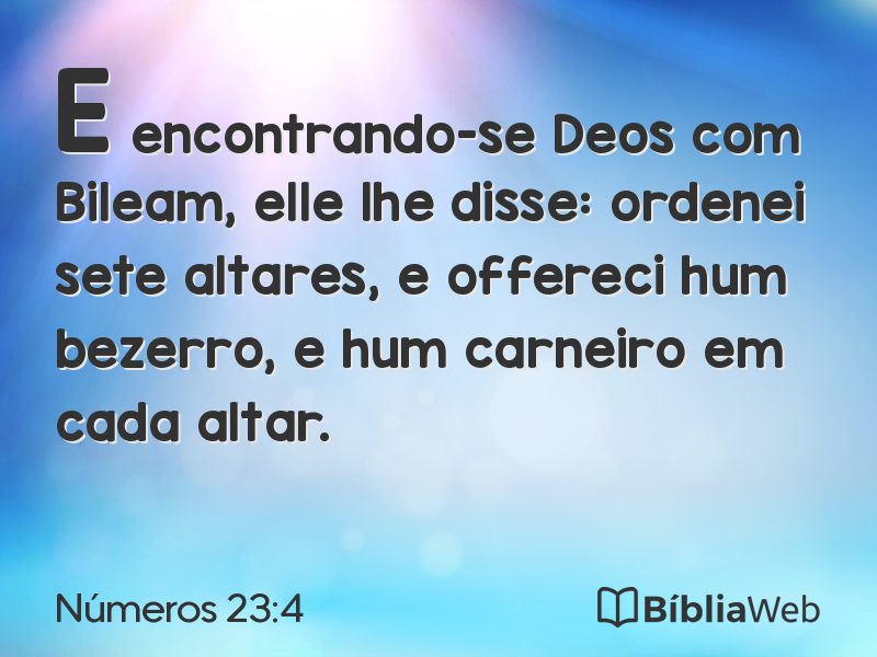 Números 23:4 em imagem para compartilhar