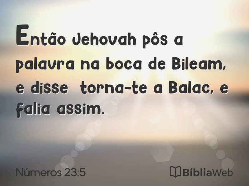 Números 23:5 em imagem para compartilhar