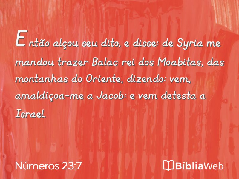 Números 23:7 em imagem para compartilhar