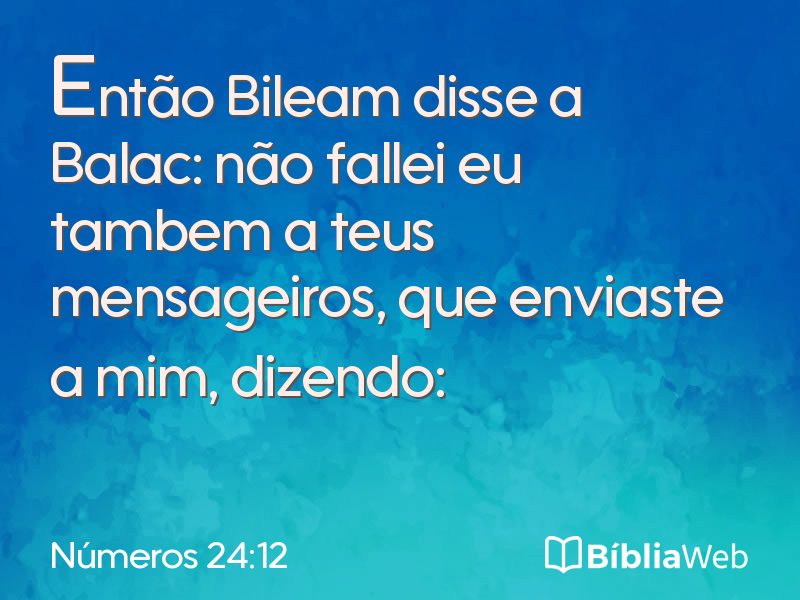 Números 24:12 em imagem para compartilhar