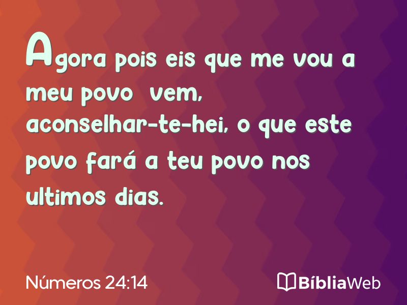 Números 24:14 em imagem para compartilhar