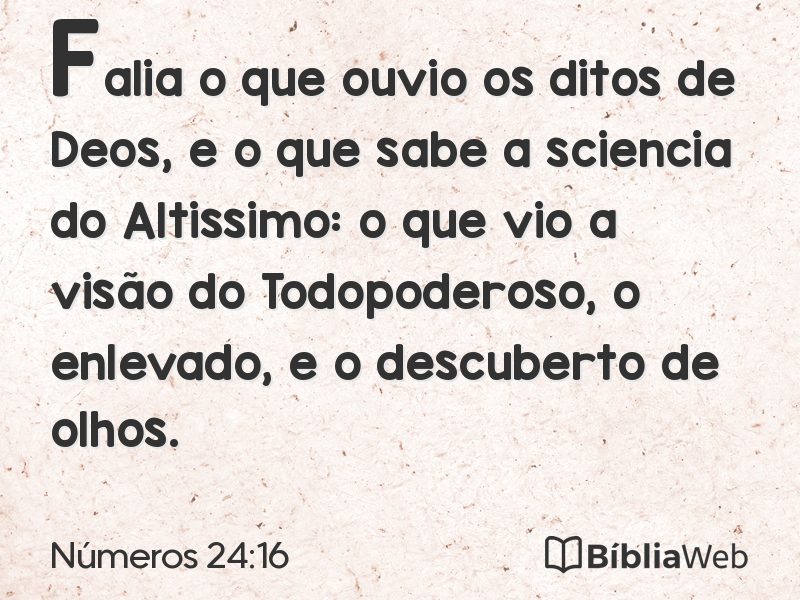 Números 24:16 em imagem para compartilhar