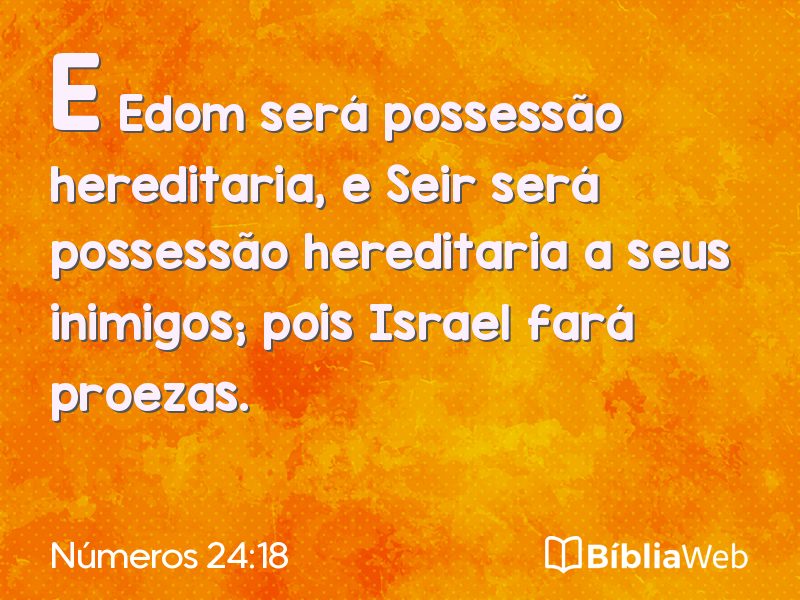 Números 24:18 em imagem para compartilhar