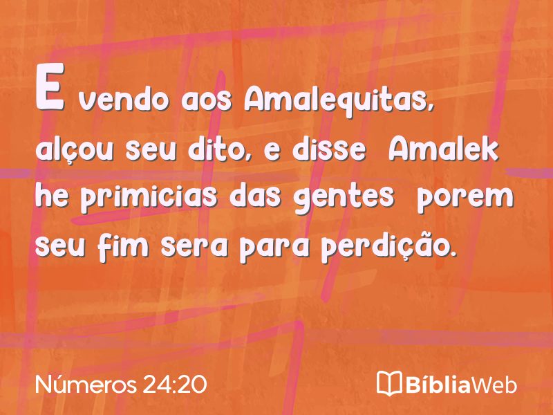 Números 24:20 em imagem para compartilhar