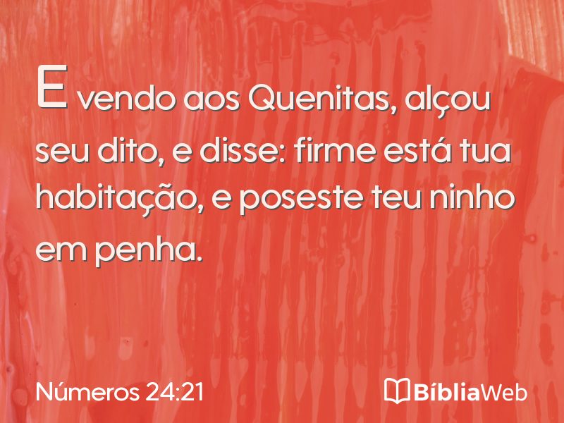 Números 24:21 em imagem para compartilhar