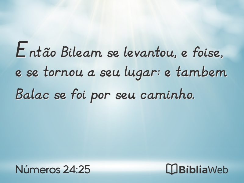 Números 24:25 em imagem para compartilhar