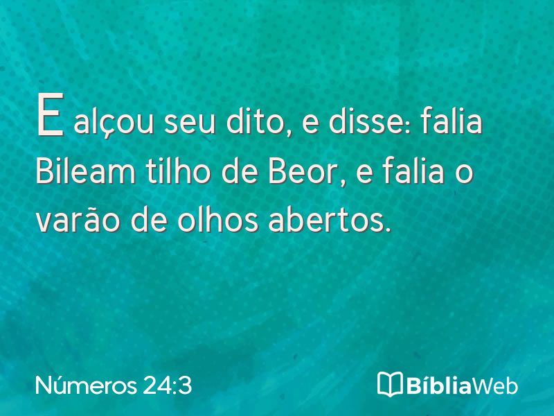 Números 24:3 em imagem para compartilhar