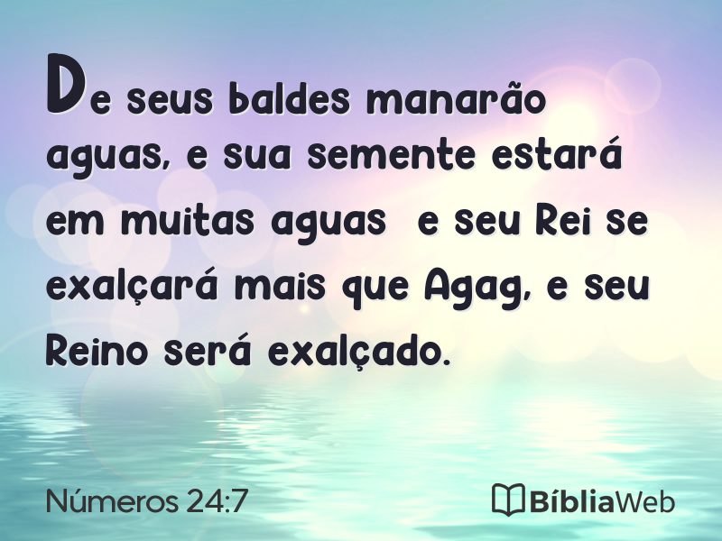Números 24:7 em imagem para compartilhar