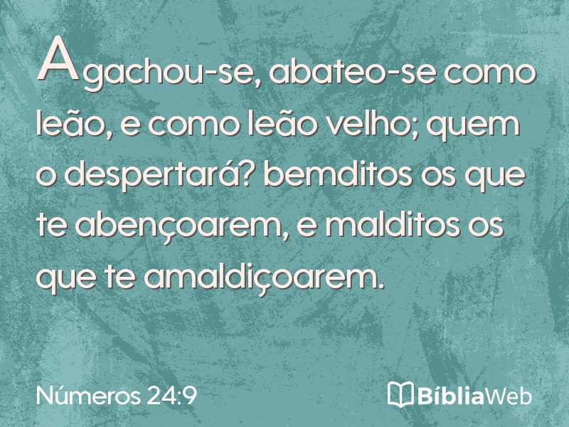 Números 24:9 em imagem para compartilhar