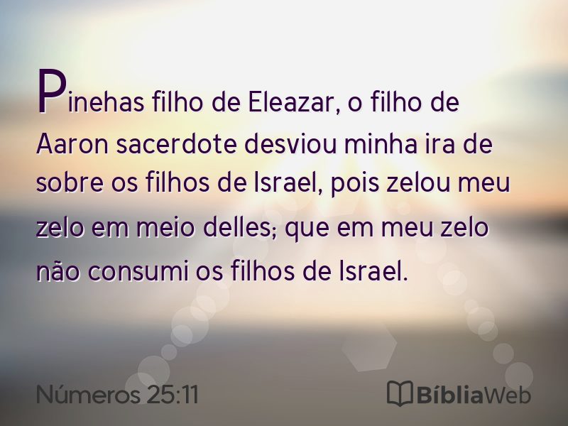 Números 25:11 em imagem para compartilhar