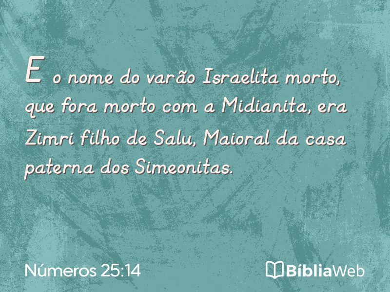 Números 25:14 em imagem para compartilhar