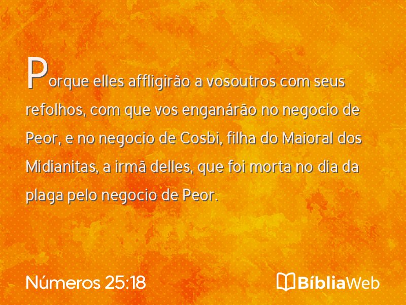 Números 25:18 em imagem para compartilhar